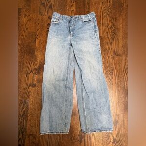 Denim Forum High Rise Wide Leg Jeans in Light Blue